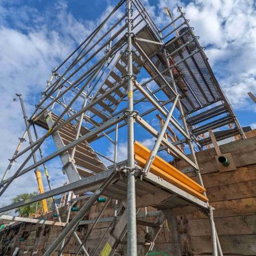 stair tower scaffold in Edmonton, Alberta, Canada